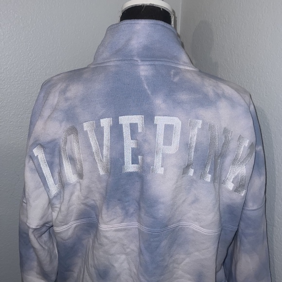 PINK Victoria Secret half zip sweater sweatshirt pullover small tie dye - Picture 10 of 11